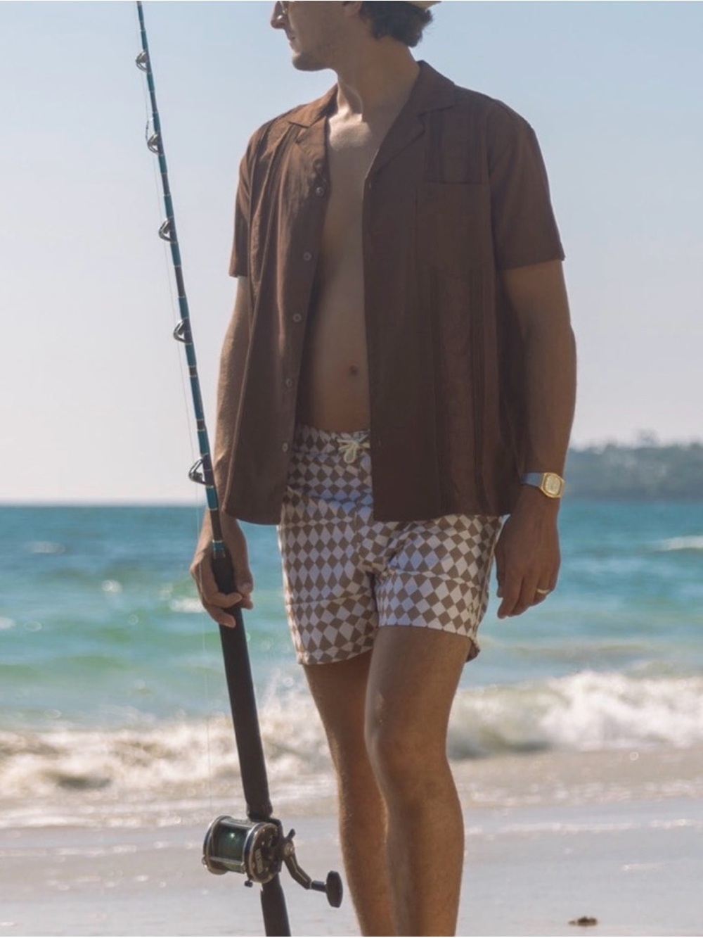 Dandy Del Mar Riviera Swim Trunks Cortado Alhambra Check Shorts Men’s size 36